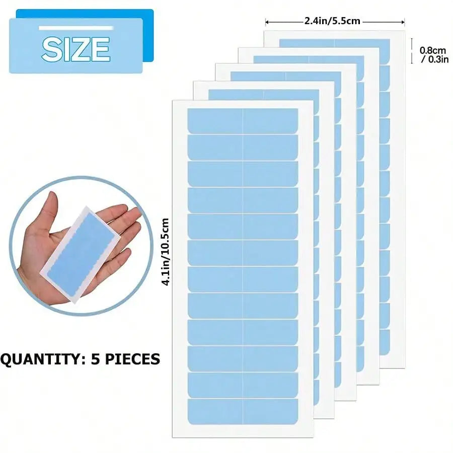 60/120/240pcs Double Sided Hair Extension Tape Adhesive Replacement Wig Tape Blue Hair Tabs for Extensions Beauty Tools
