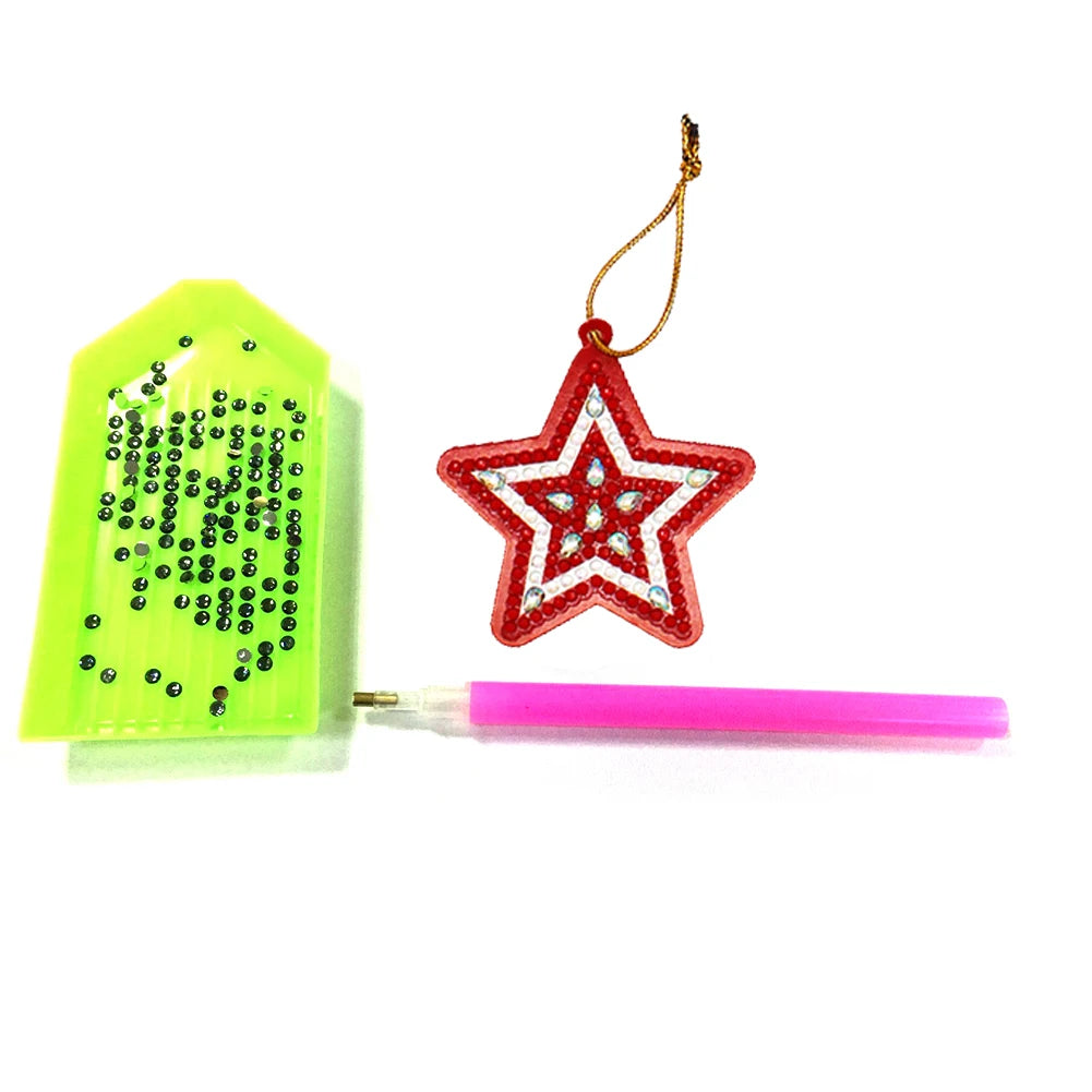 10-100pcs Special Shape Drill Christmas Tree Pendant Diamond Painting Pendant 5D DIY Christmas diamond Key Chain Kits Decor