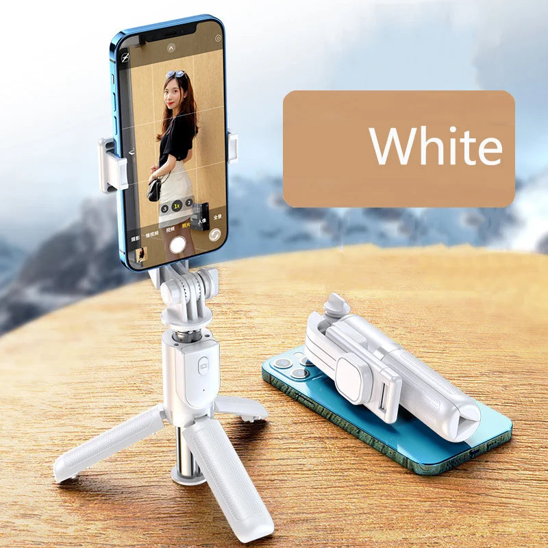Portable Mini Selfie Stick Led Fill Light Foldable Tripod Phone Stand Holder Support Wireless Bluetooth Remote Control Shutter