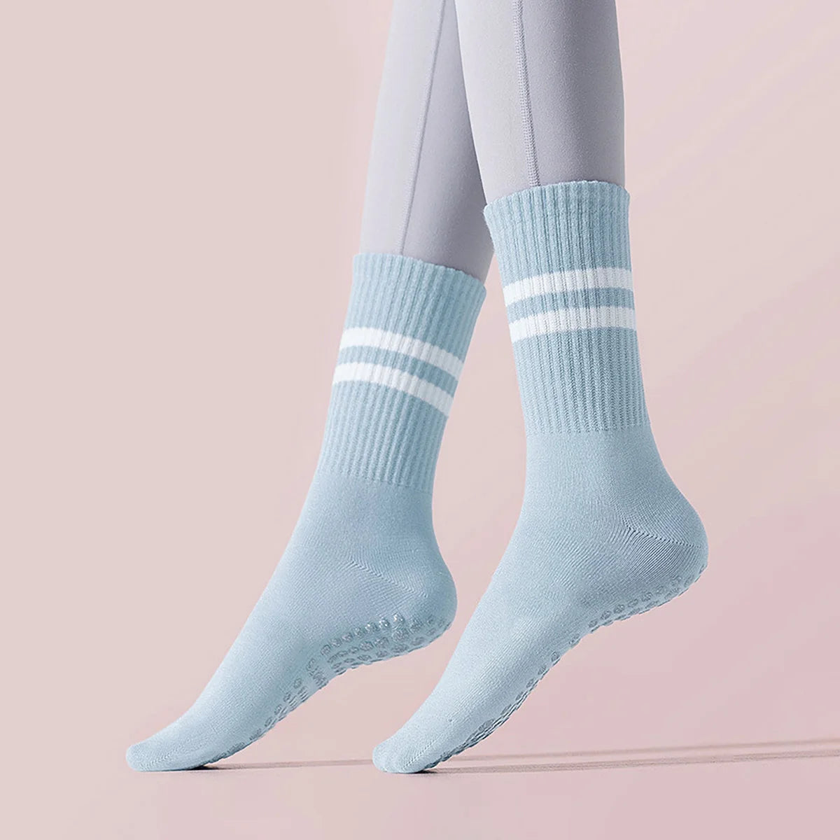 3 Pairs Long Yoga Socks with Grip for Women Anti Skid Gripper Socks No Slip Socks for Pilates, Barre, Dance,Yoga