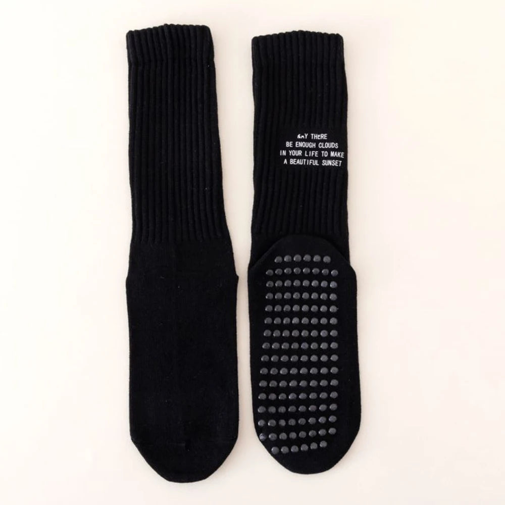 Yoga Socks Indoor Cotton Mid-tube Bottom Professional Non-slip Silicone Fitness Socks gym Floor Socks Dance Pilates Sports Socks