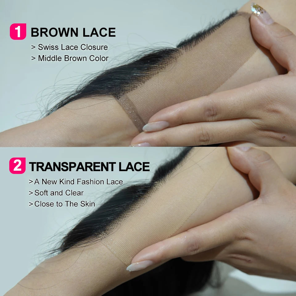Ali Grace Straight 13x4 Transparent Lace Frontal Brazilian Human Remy Hair Frontal Pre Plucked with Baby Hair Bleached Knots