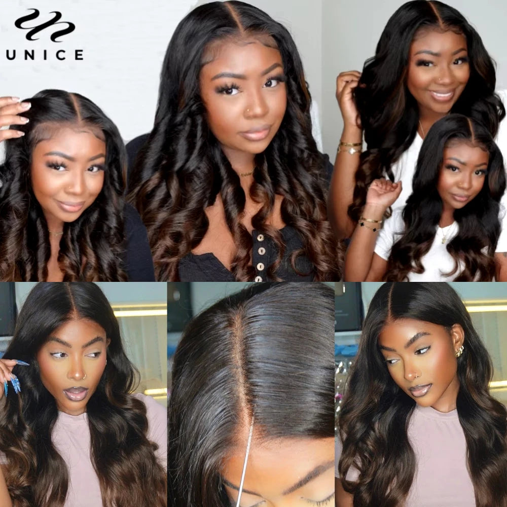 Unice Hair Chestnut Brown Ombre Loose Wave Wig 7x5 Pre Cut Pre Bleached Glueless Wig Human Hair Ready To Wear 150% Density