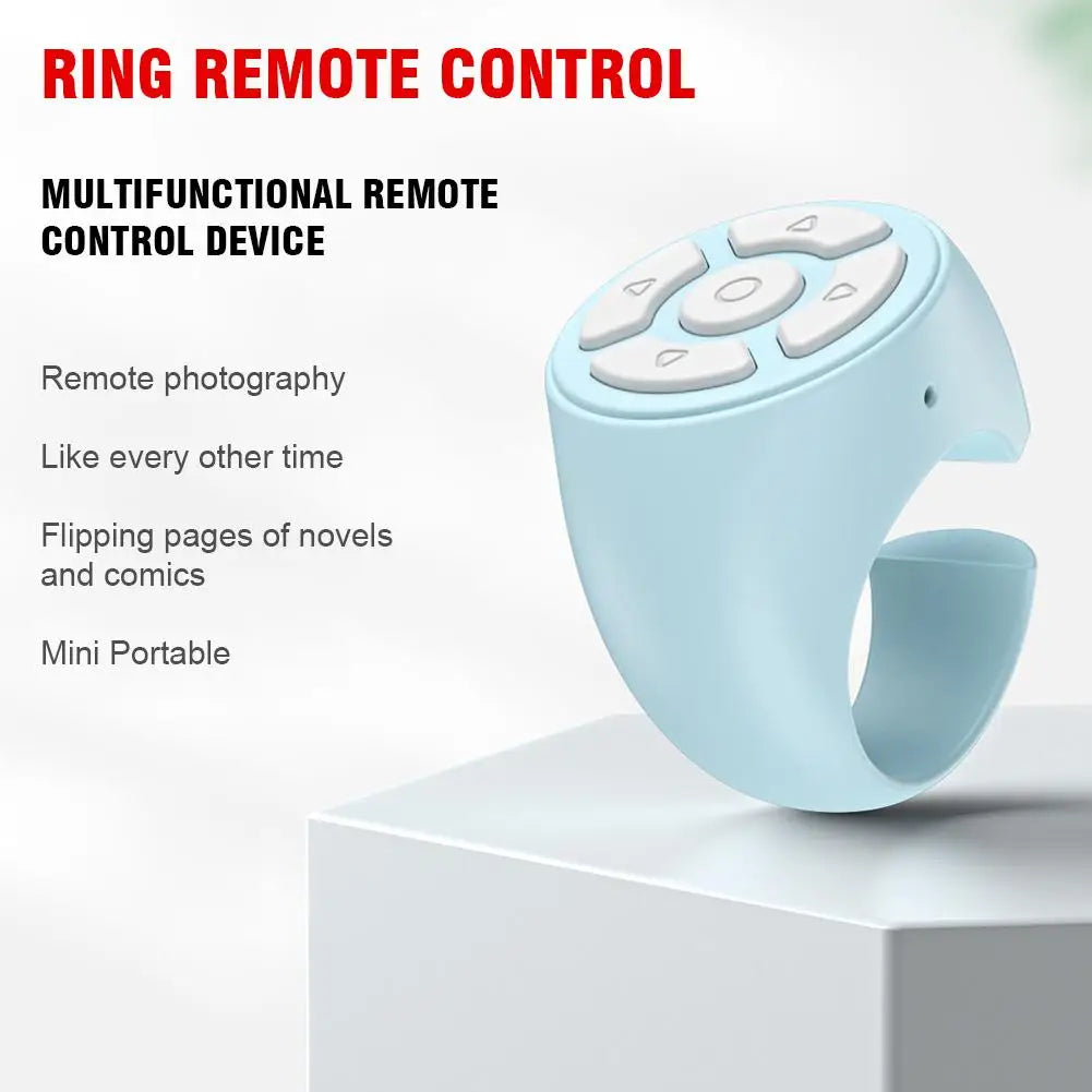 Portable Multi Function Bluetooth Remote Control For Fingertip Selfies Video Control Automatic Page Turning Browsing On Photo