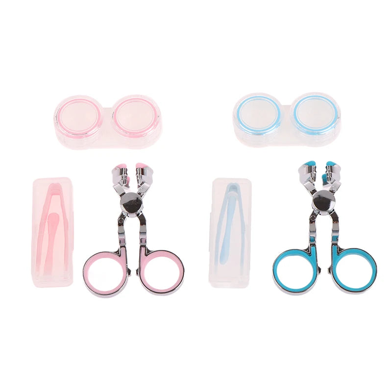 6Pcs/Set Contact Lens Wearing Tool Kit Tweezers Suction Stick Lenses Storage Soaking Box Integrated Clamp And Bucket