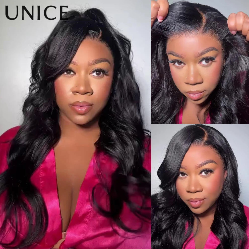 UNice Side-Swept Bangs Loose Wave Wig With Face-Framing Layers Drawstring Cap 13x4 Pre Cut Pre Bleached Glueless Wig Human Hair