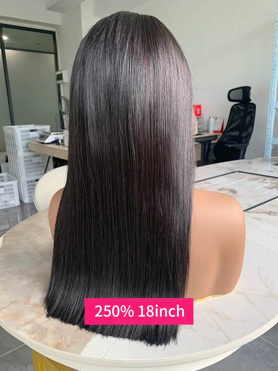 5x5 13x4 13x6 Bone Straight Bob Short Wigs Half Lace Front Wig Human Hair Vietnamese Raw Human Hair Lace Frontal Wig 250 Density