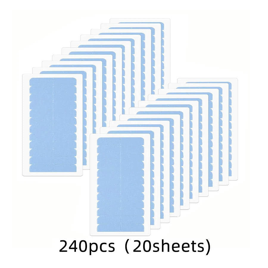 60/120/240pcs Double Sided Hair Extension Tape Adhesive Replacement Wig Tape Blue Hair Tabs for Extensions Beauty Tools