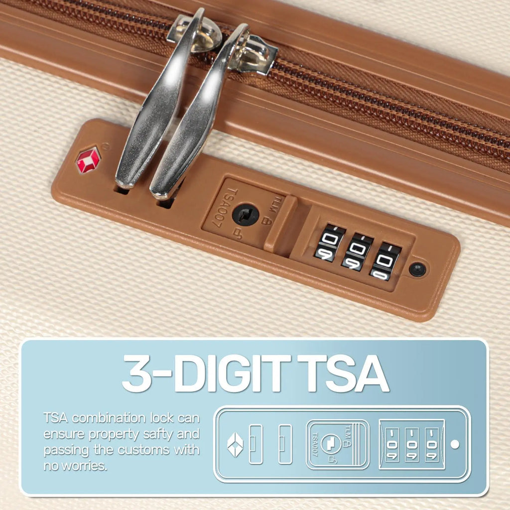 24/28 Inch Medium Suitcase ABS Hard Shell Lightweight Small Trolley Travel Cabin Luggage with 4 Double Spinner Wheels TSA Lock