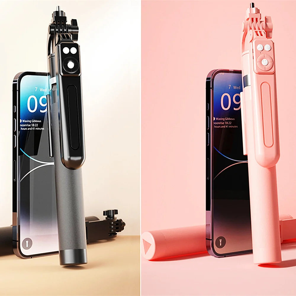 BSLIUFANG Selfie Stick Wireless Tripod Stand with Light Bluetooth Remote Extendable for Tiktok Live Streaming Handheld stability