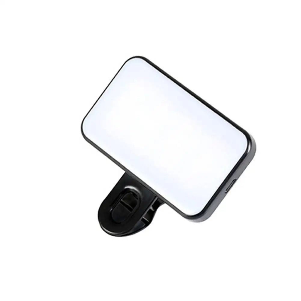 Portable LED Selfie Fill Light Rechargeable 3 Modes Adjustable Brightness Clip On For Phone, Laptop, Tablet Meeting, Make Up