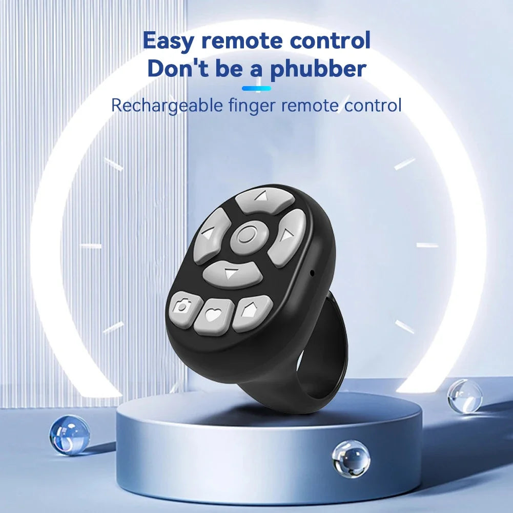 Multi-function Bluetooth Ring Remote Control Portable Fingertip Selfie Video Controller Automatic Page Turner Browsing For Phone