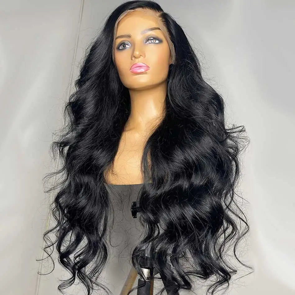 HD Transparent 13x6 Lace Front Human Hair Wigs Body Wave Wavy 30 Inch Pre Plucked Brazilian Body Wave Human Hair Frontal Wigs