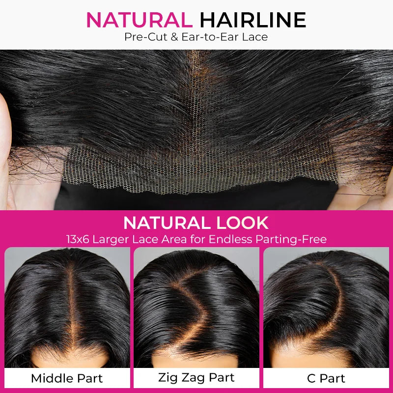 ISEE HAIR Wigs 13x6 Glueless Burmese Curly Lace Frontal Wig Pre Cut Pre Plucked Wigs Invisi Draw Strings 100% Human Hair Wigs
