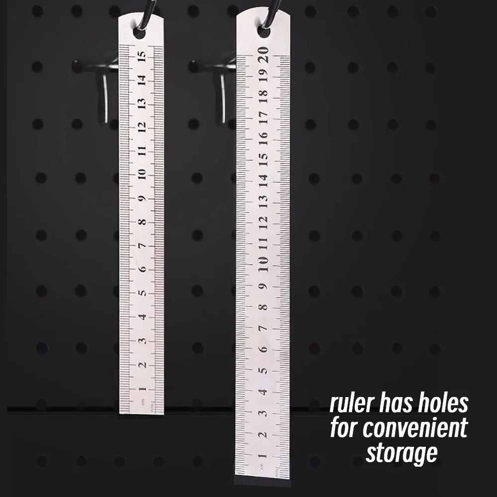 10P 15-30cm Stainless Steel Metal Straight Ruler Precision Double Sided Precision Measuring Tool Scale Metric Ruler Accessories