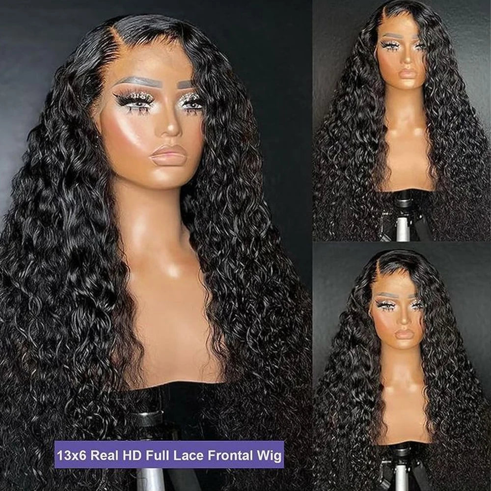 Deep Wave Lace Front Human Hair Wigs 200% Density 13x6 Lace Frontal Wigs 100% Human Hair Deep Wave Lace Front Wig Pre Plucked