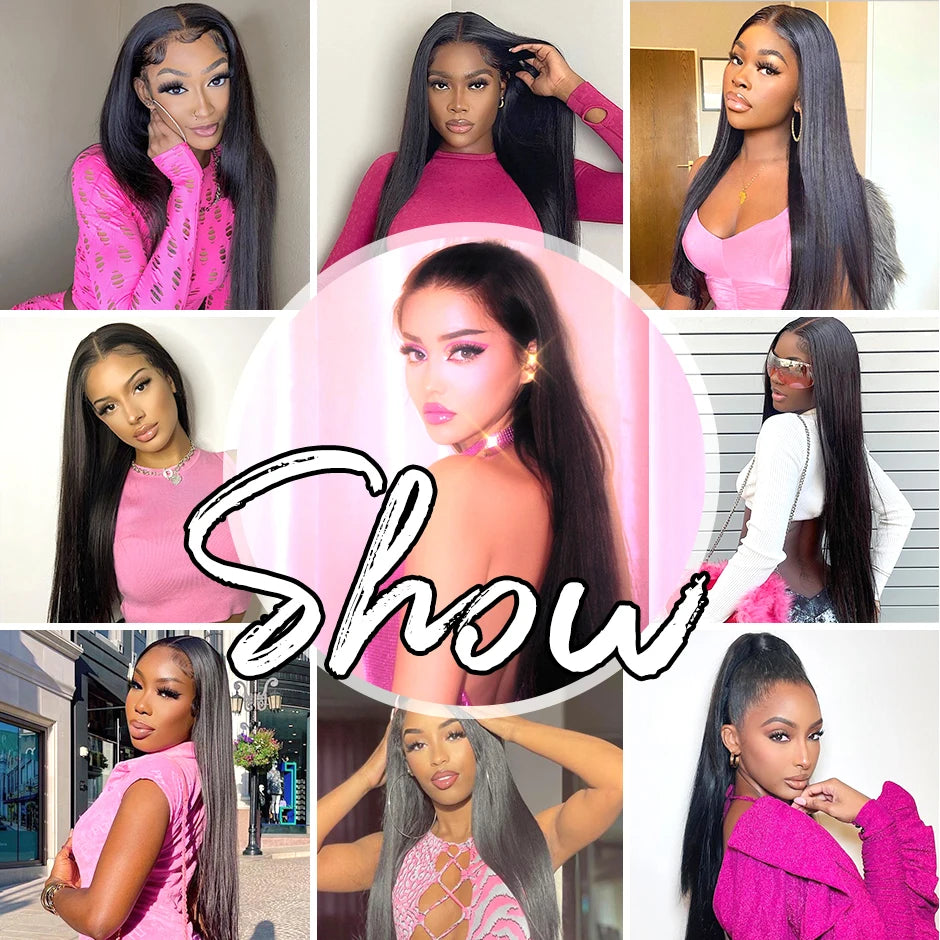 Straight 13X6 Lace Frontal Wig180% Density Malaysian Straight Lace Front Human Hair Wigs For Women ISEE HAIR HD Lace Frontal Wig