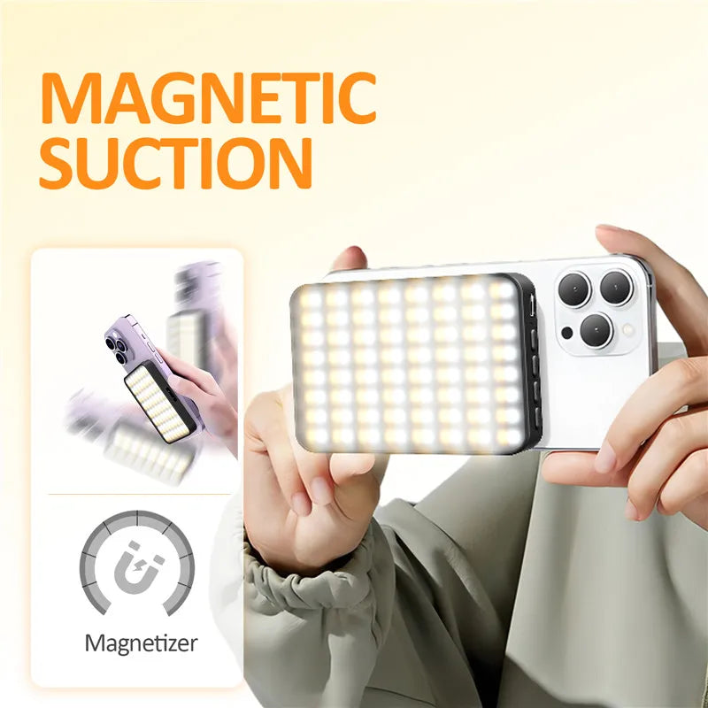 Smartphone Magsafe Selfie Flip Light Mini Vlog Fill Light Dimmable Portable Cube Video Light for iPhone 12/13/14/15/16