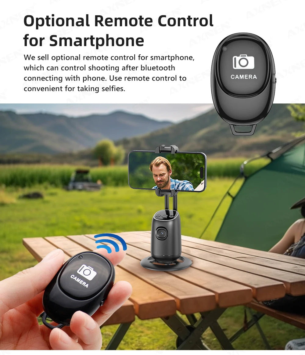 P05 AI Follow Gimbal 360 Rotation Face Tracking Stabilizer Filming Portable Desktop Cellphone Holder for Live/Photo