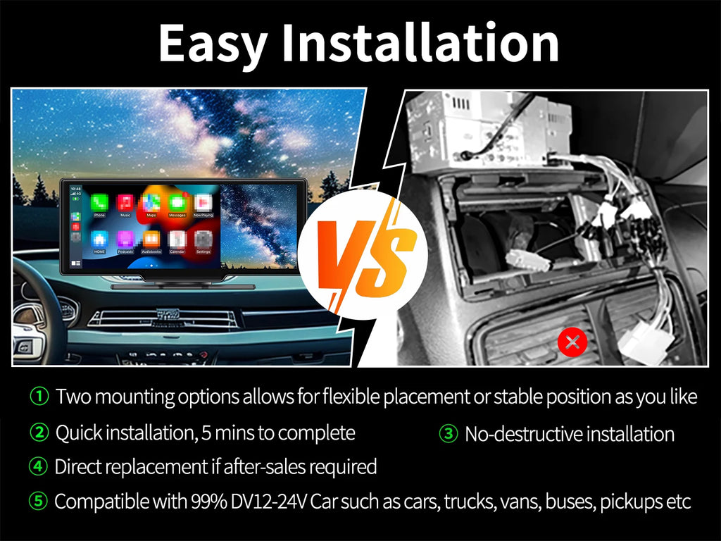 Imagebon H13 Pro 4K Camera ADAS Dash Cam 5s Power On 24h Parking Monitor Wireless Carplay & Android Auto GPS Navigation Car DVR