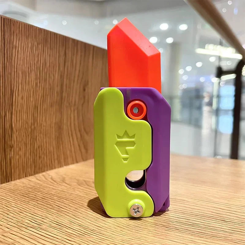 3D Printing Gravity Knife Toy Cub Jumping Small Radish Knife Fidget Toys Decompression Push Card Small Carrot Knife