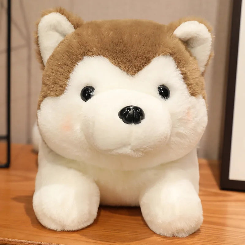 30/40CM Cute Husky Dog Plush Toy Stuffed Animal Soft Kawaii Lying Brown Pet Puppy Pillow Doll Toys for Xmas Gift