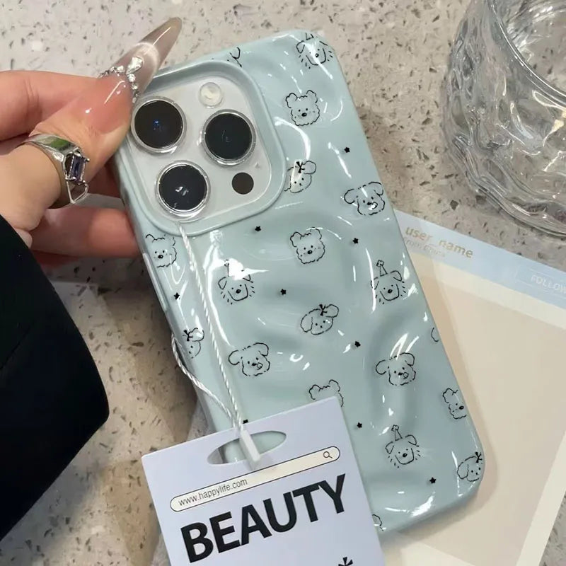 Cute Minimalist Full Puppies Soft Phone Case for iPhone 17 16 Pro Max 15 16 Pro 13 14 12 11 Pro Max Plus 16E 17Air Stylish Cover