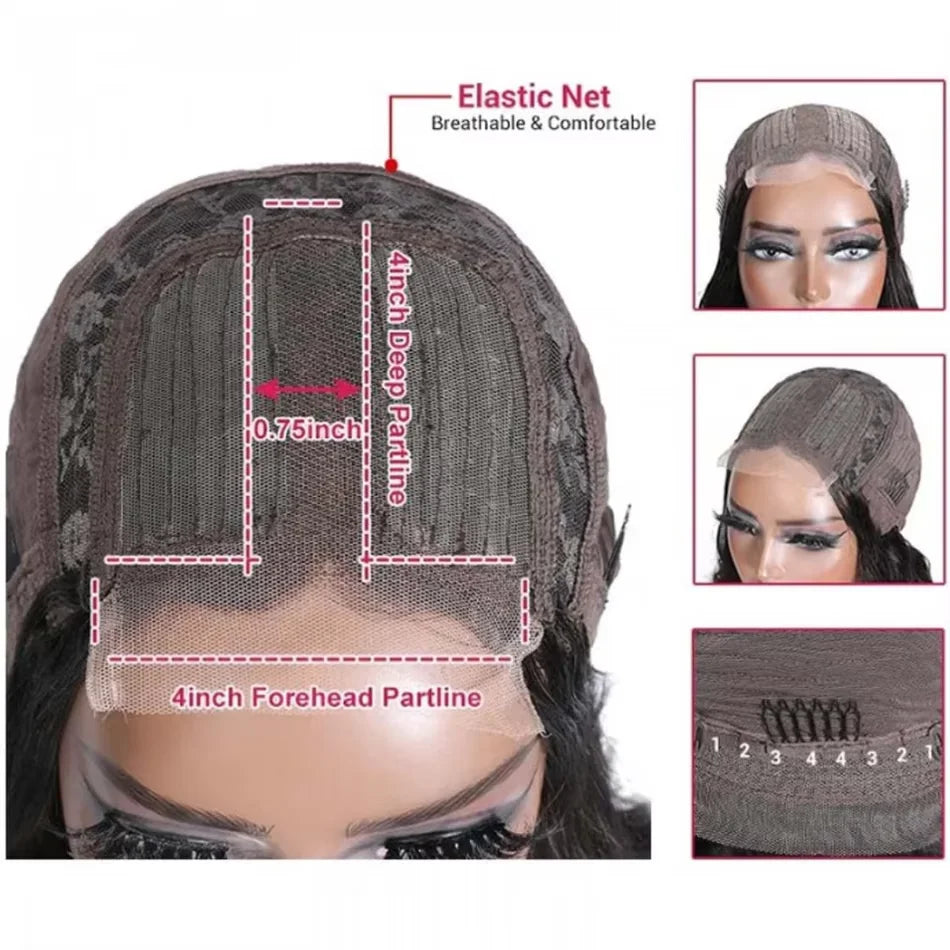UNice Hair Kinky Curly Lace Wig Human Hair Natural Color 4x1 Lace Part Human Hair Wig Middle Part Only
