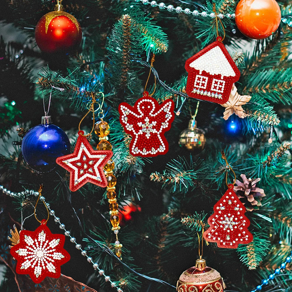 10-100pcs Special Shape Drill Christmas Tree Pendant Diamond Painting Pendant 5D DIY Christmas diamond Key Chain Kits Decor