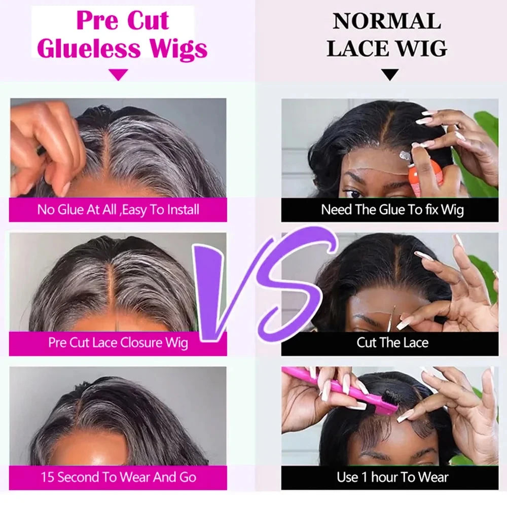 Premium Glueless Human Hair Wig 4x4 HD Lace Bob 12 Inch - Brazilian Straight Remy Hair