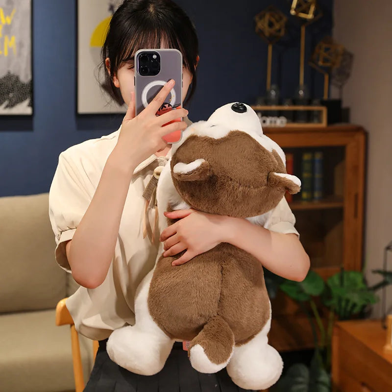 30/40CM Cute Husky Dog Plush Toy Stuffed Animal Soft Kawaii Lying Brown Pet Puppy Pillow Doll Toys for Xmas Gift