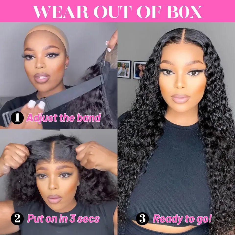 Wear Go Glueless Wig ISEE HAIR Brazilian Kinky Curly Short Bob Human Hair Wigs 6x4 HD Lace Glueless Wig Human Hair Ready To Wear