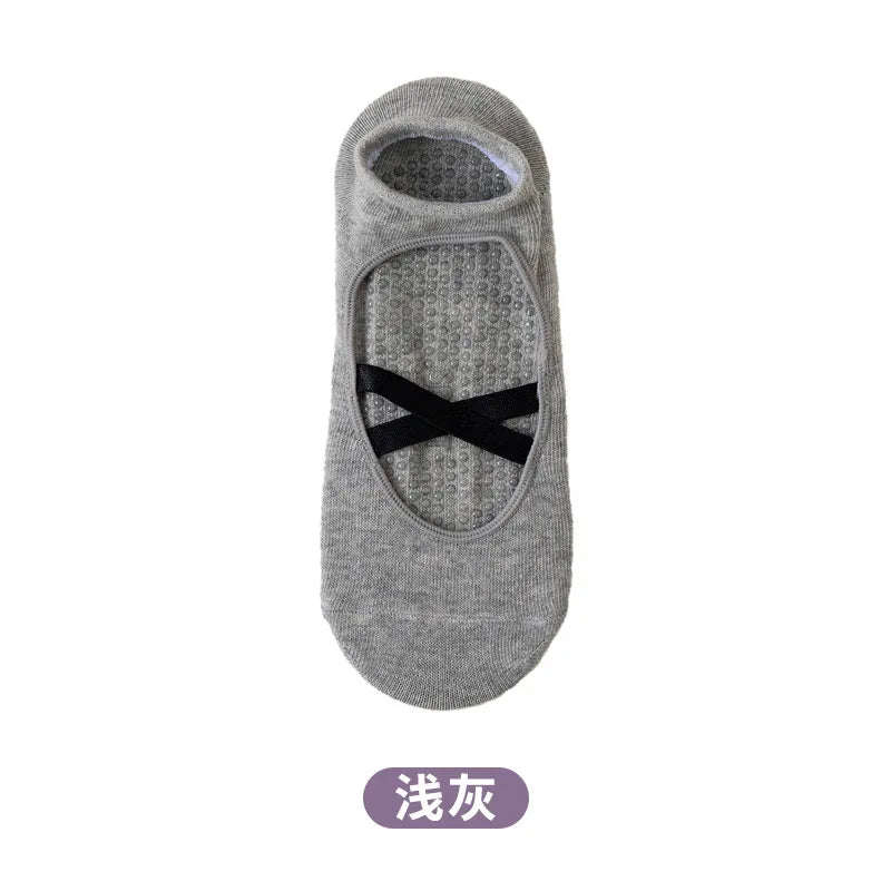 1pair Fashion Yoga Socks Anti Slip Women Professional Pilates Socks Cotton Dance Floor Trampoline Aerobics Fitness Sports Socks