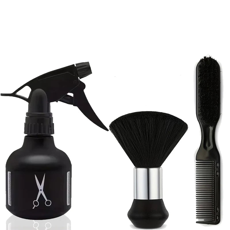 3piece Salon Professional Haircut Kit with Spray Bottle Cleaning Brush for Barbers & Home Use Salon Styling Accessories