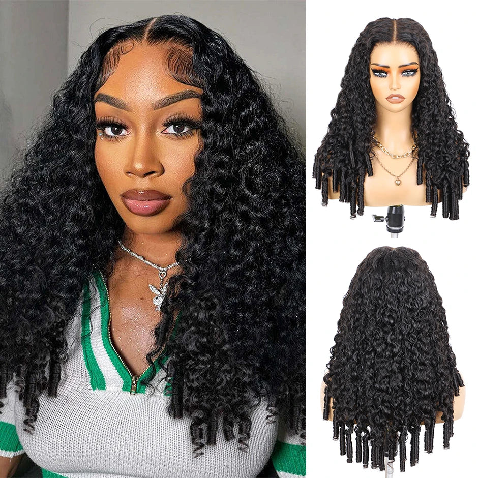 Isee Burmese Curly Flip Over Half Wig Mongolian Glueless Curly Wigs With Drawstring Seamless Clip Ins Human Hair Wigs