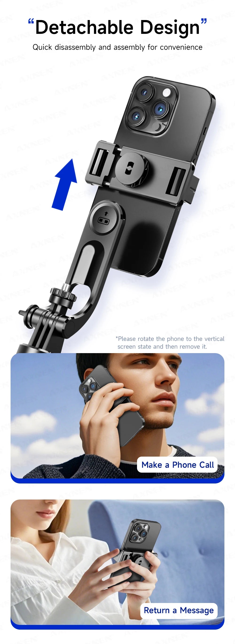 AXNEN New 1.7M Wireless Selfie Stick Tripod Foldable Stand For Gopro Action Camera Smartphones Balance Steady Shooting Live Vlog