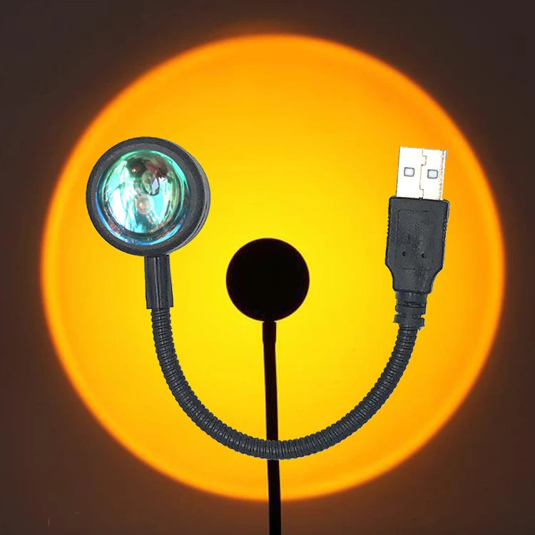 USB Sunset Light Mobile Phone Self Photography Light  LED Rainbow Neon Night Light Projector Photography Wall Atmosphere Light