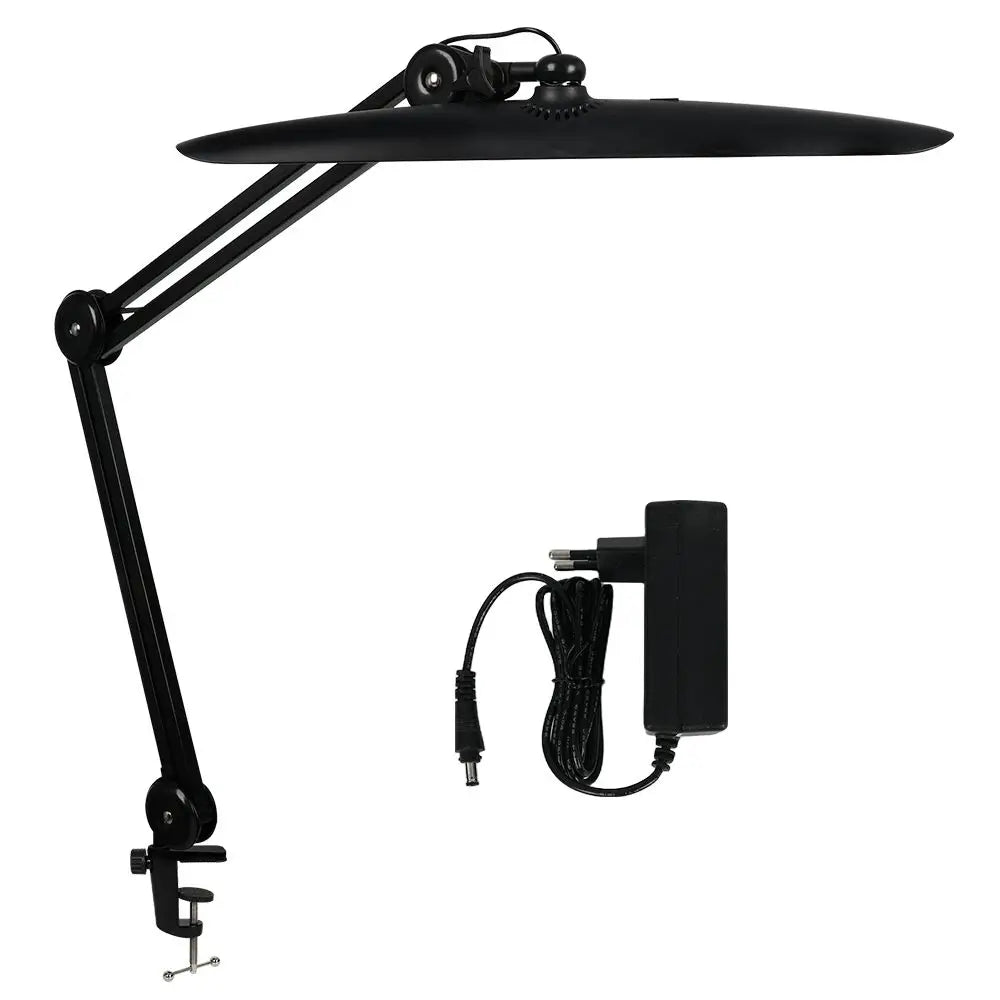 LED Task Desk Lamp 19 Inches Metal Swing Arm Eye-Caring Lash Extensions Lamp 117PCS LEDs for Nail Crafts Reading Head Work Lamp