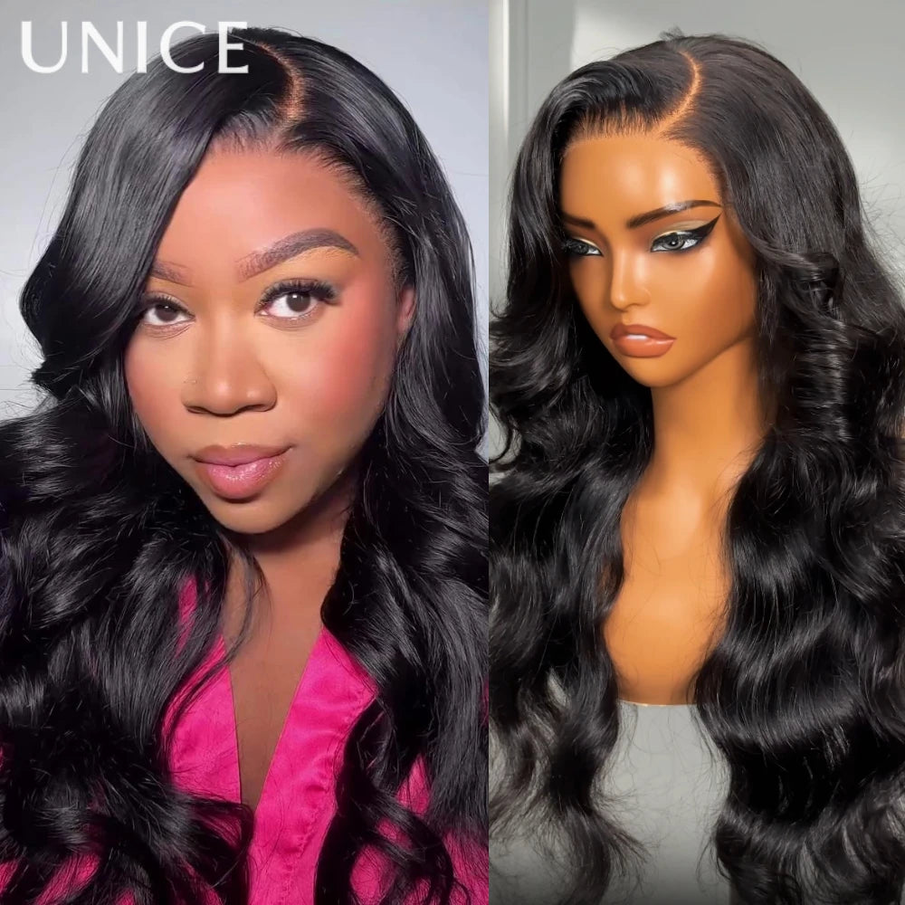 UNice Side-Swept Bangs Loose Wave Wig With Face-Framing Layers Drawstring Cap 13x4 Pre Cut Pre Bleached Glueless Wig Human Hair