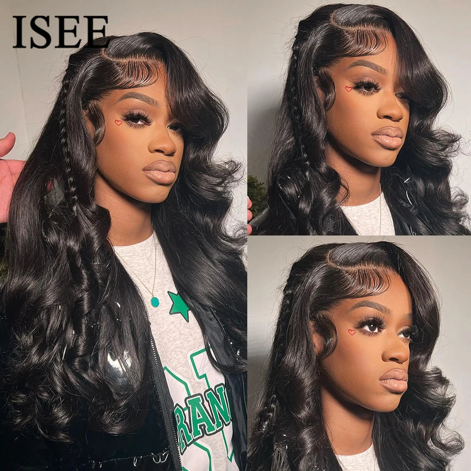 ISEE HAIR Pre-Bleached Knots Wear Go Glueless Wigs Human Hair Body Wave Ready To Wear Glueless Wigs For Women 6*4 HD Lace Wigs