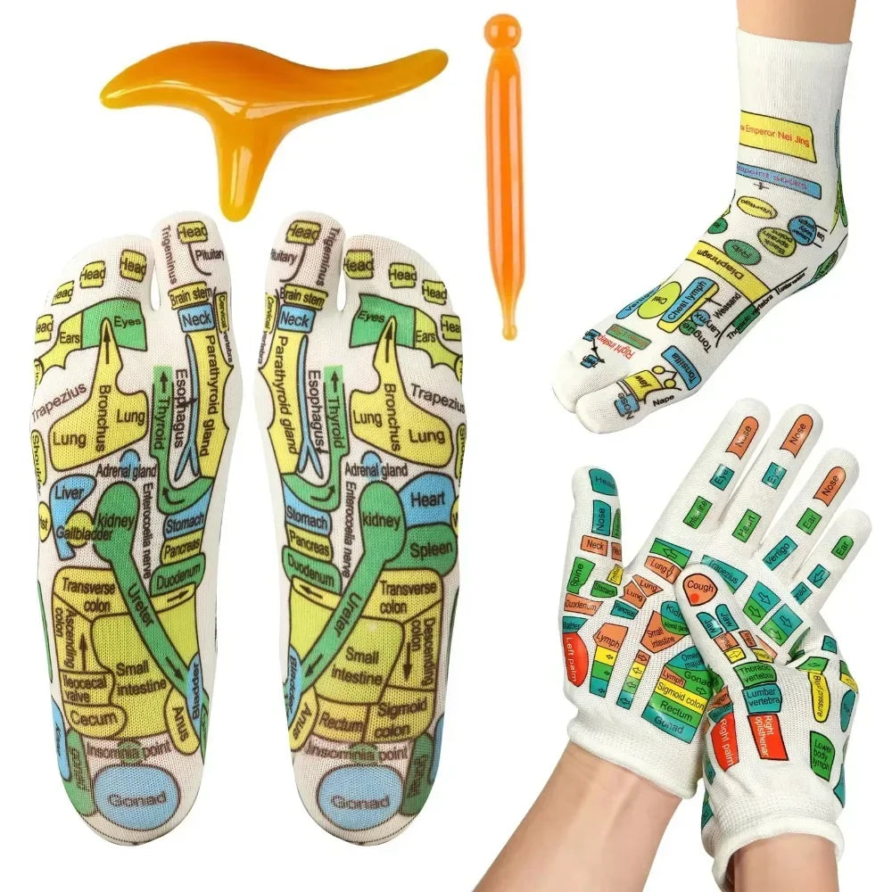 1 Set Socks Acupressure Foot Care Massage Relieve Tired Feet Massager Reflexology Socks Foot Acupoint Massage Tool Physiotherapy