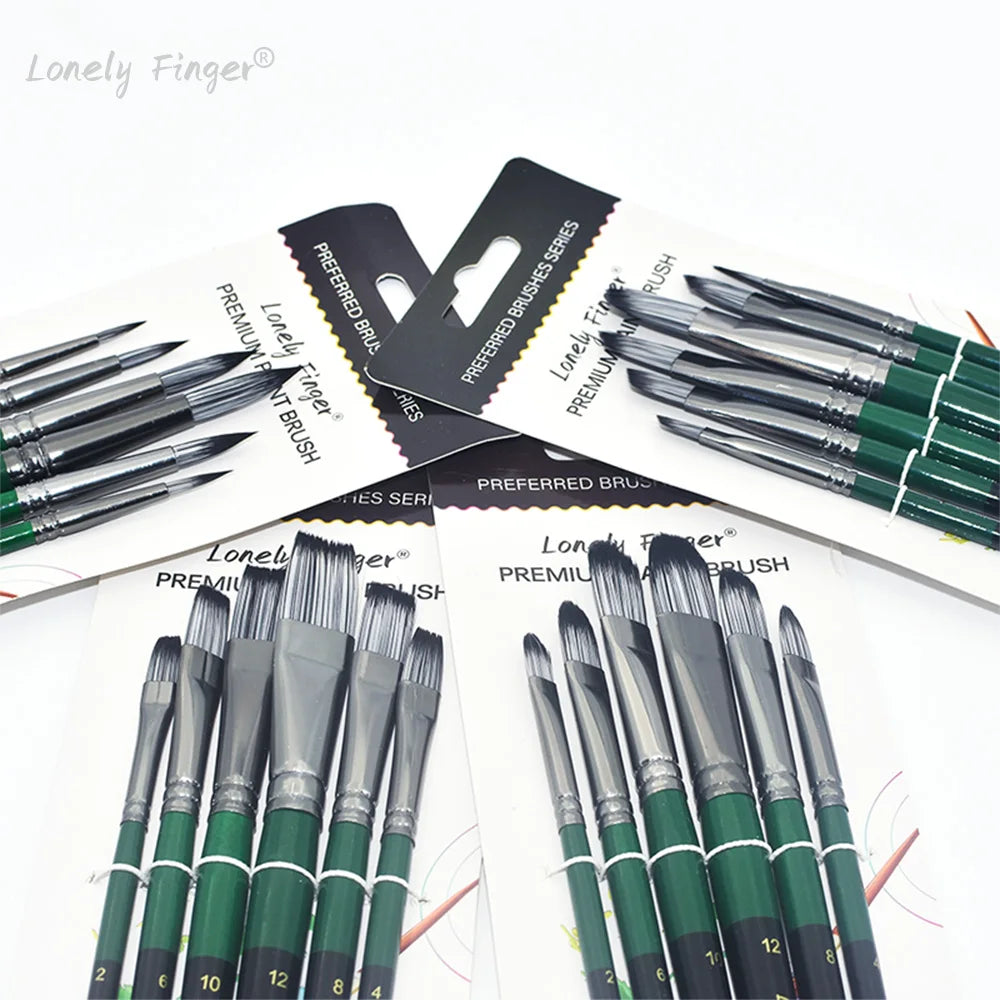 6/24pcs Artist Paint Brushes Set Artist Paintbrushes For Acrylic Oil Watercolor Acrylic Painting For Body Face Rock Canvas
