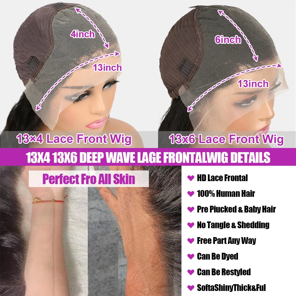 Deep Curly Human Hair Wig - Chocolate Brown HD Lace Frontal 13x4/13x6 - 30-36 Inch