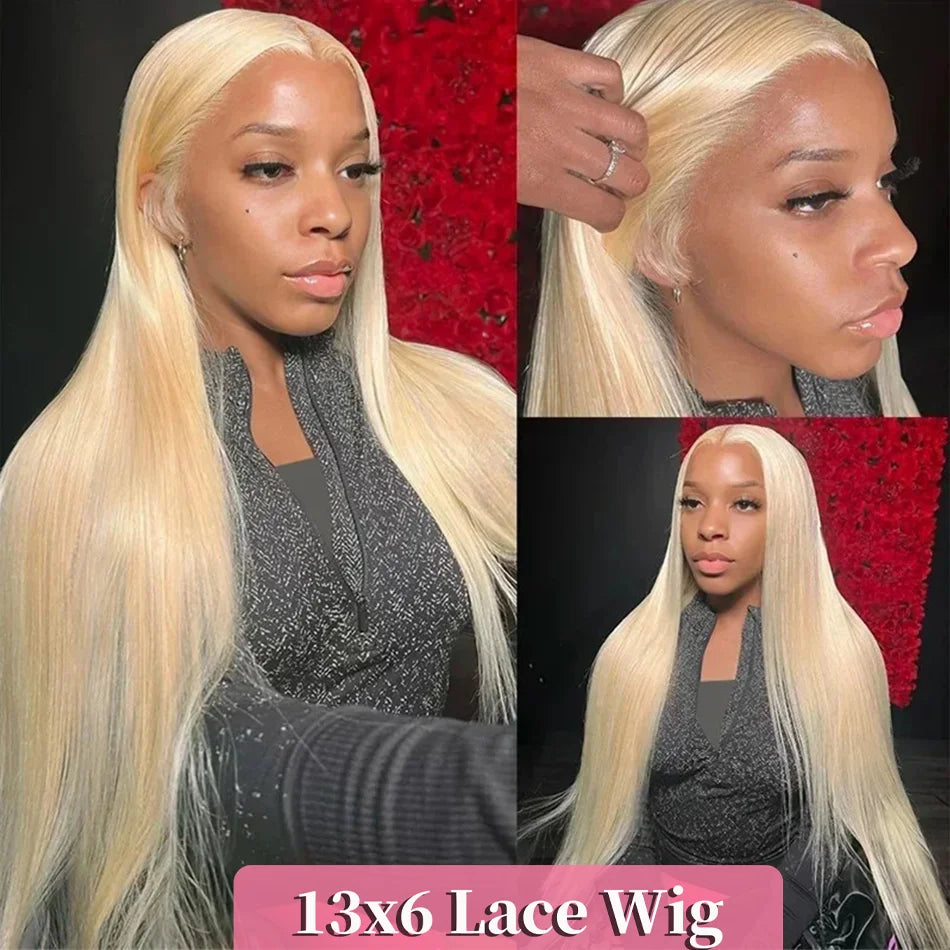 613 Blonde Lace Front Wig Human Hair - 200 Density HD Transparent Lace Wig 13x4/13x6 Pre-Plucked Brazilian Remy Hair