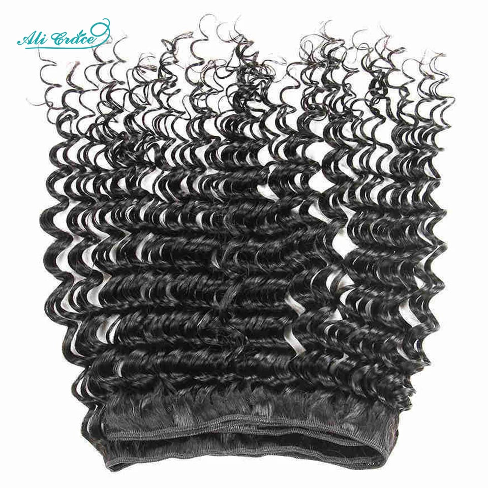 Ali Grace Hair Brazilian Deep Wave 3 Bundles 100% Brazilian Remy Hair 10-28 Inch Deep Curly Brazilian Human Hair For Black Women