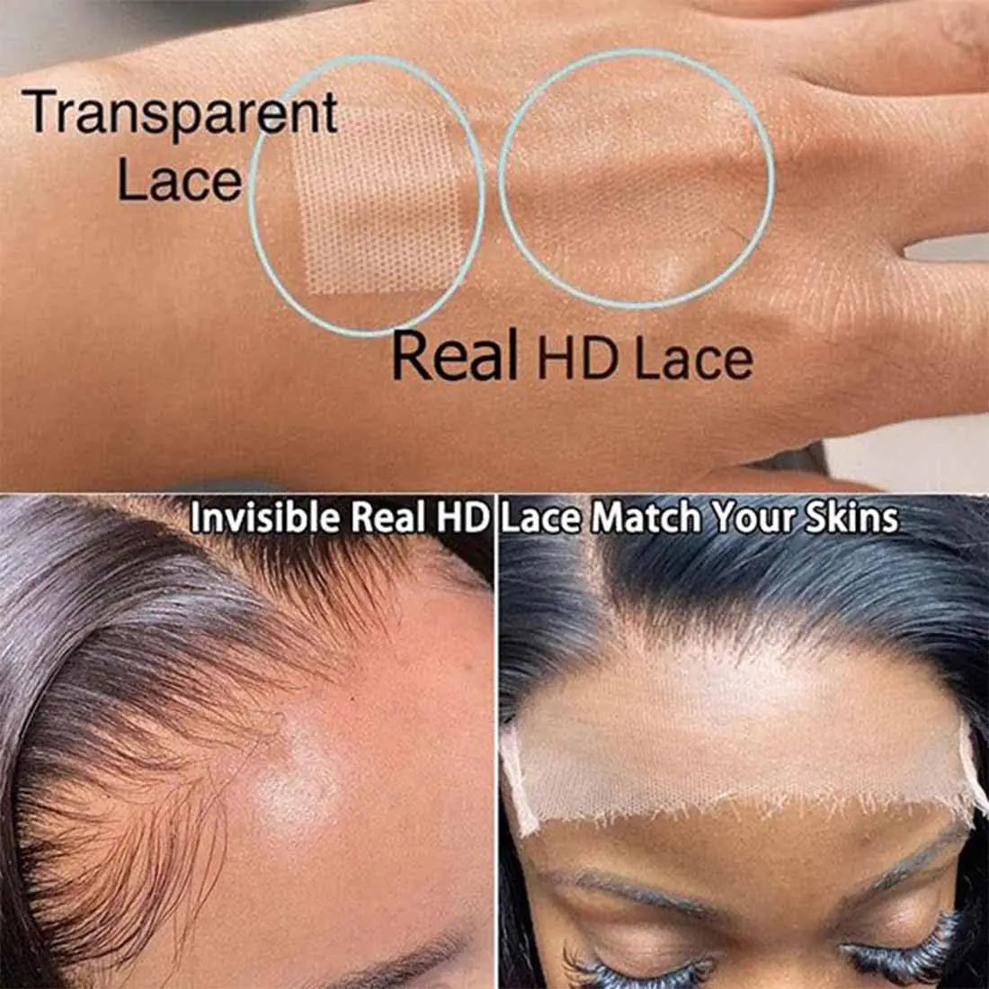 400 Density 360 HD Transparent Lace Human Hair Wig 13x4/13x6 Lace Frontal Wig Preplucked Glueless Wigs Human Hair 100%Human Hair