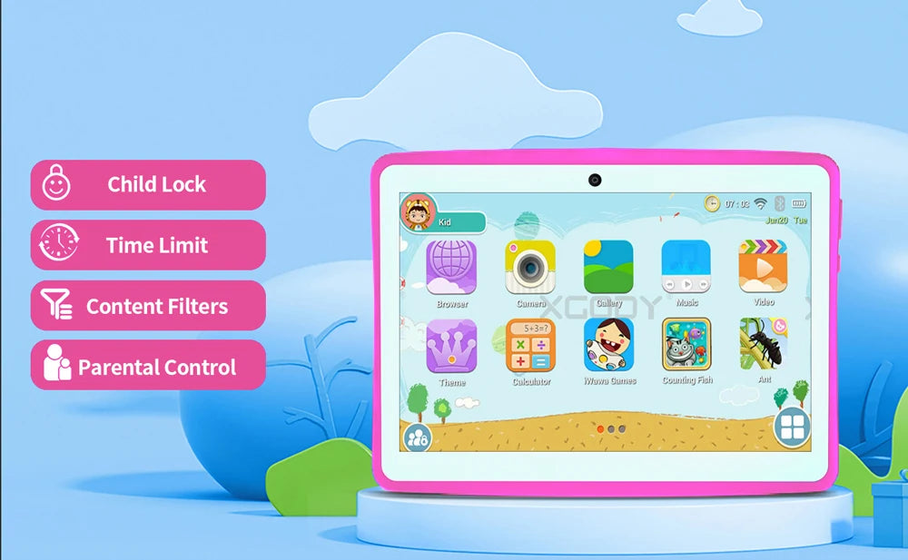 2024 New BDF Tablet Android12 Kids Tablets 10.1 Inch 4GB+64GB Wifi+Sim Card 3G Internet Children Students Educational Gift Table