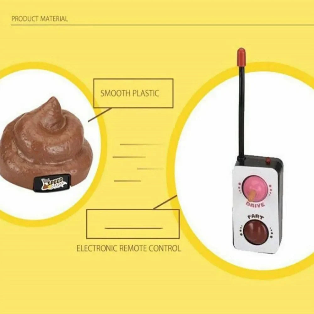 Speedy Remote Control Poop Car Hilarious Joke Prank Toy for Kids Family Fun Great for Gags Parties and Birthday Celebrations