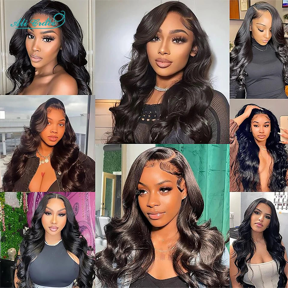 ALI GRACE Hair Indian Body Wave Hair Bundles Deal 100% Remy Human Hair Extensions Body Wave 3 Bundles Natural Color 10-28 inch