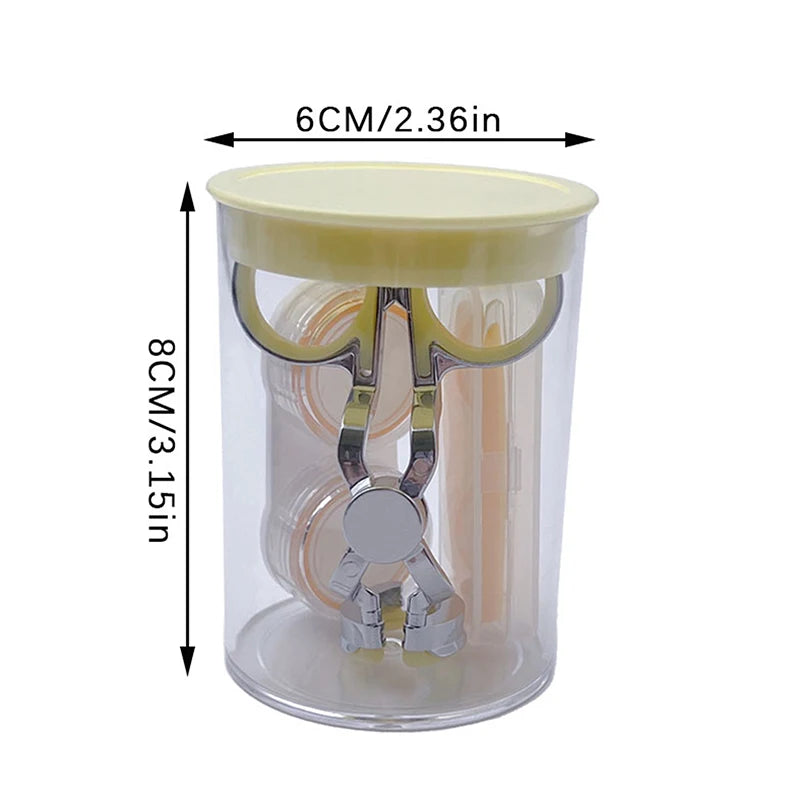 6Pcs/Set Contact Lens Wearing Tool Kit Tweezers Suction Stick Lenses Storage Soaking Box Integrated Clamp And Bucket